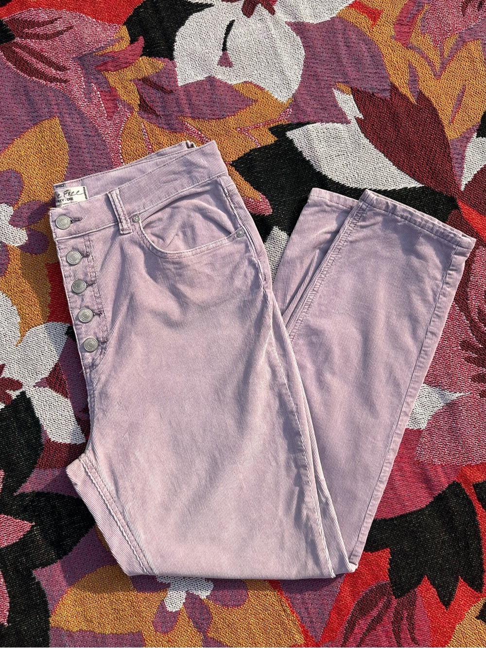 Free People Corduroy Lilac High-Rise Jeans